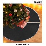 4x 35.4-inch black Christmas tree skirt for indoor