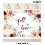 5x Mocsicka Fall in Love Backdrop features