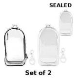 2x Set of 2 clear PVC mini waterproof pouches