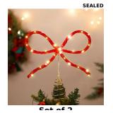 2x Soulchen Christmas Bow Tree Topper Decoration