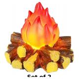 2x PRETYZOOM Artificial Campfire Night Light