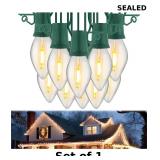 50 FT C9 LED Christmas Lights Outdoor With Clips