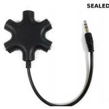 5-Way Multi Headphone Audio Splitter Connector