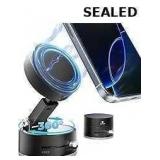 This foldable vacuum magnetic car phone holder