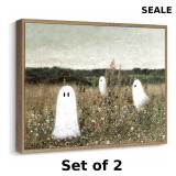 2x Pinetree Art Funny Framed Easter Canvas Wall...