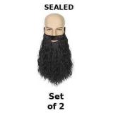 Yan Dream Men Black Fake Beard Long Curly Black