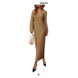 Saodimallsu Womens Long Sleeve Midi Sweater Dress