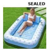 SLOOSH Inflatable Tanning Pool Lounger Float,