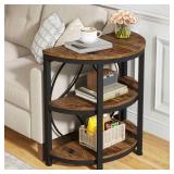 Tribesigns 3-Tier Half-Round End Table