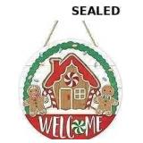 Welcome Christmas Gingerbread House Front Door Sig