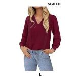 dowerme Womens Tops 2026 Spring V Neck T-Shirts