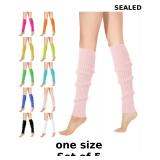 5x Buauty neon ribbed leg warmers for women