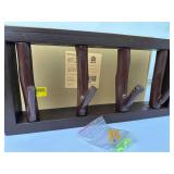 Rustic Wood Wall Mount Coat Rack 15.8'