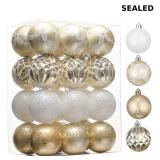 Set of 24 shatterproof Christmas ball ornaments