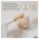 Adjustable Curtain Rod with Wood Finials