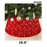 FOTSHARER Red Christmas Tree Collar 28.8 Inch Larg
