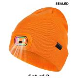2x Beanie with Headlamp Beanie with Light LED