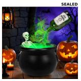 This cauldron set includes a skeleton prop