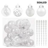XmasExp 32ct Christmas Ball Ornaments Set -White C