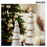 Set of 2 wooden artificial Christmas tree