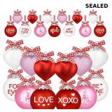 24Pcs Valentines Day Ball Heart Ornaments, 2.36Inc