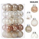 Set of 30 clear plastic Christmas ball ornaments
