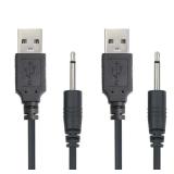 2pcs USB to DC 2.5mm Charging Cables