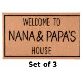 Nana Papa Grandparents Welcome Doormat x3