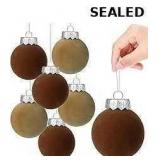 YUJUN 12 PCS Christmas Large Velvet Balls Ornament