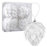 Set of four Christmas ball ornaments