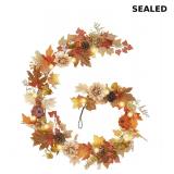 6 FT Fall Garland featuring maple leaves