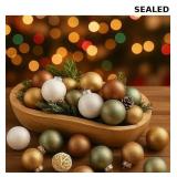 24 Pcs Rustic Textured Glass Christmas Ball