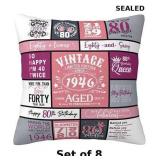 8x 80th 1946 Birthday Gifts Ideas Throw Pillow...