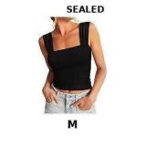 REORIA Womens Sexy Square Neck Double Lined Mesh