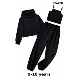 Girls 3 Piece Outfits Sweatsuit Long Sleeve Hoodie