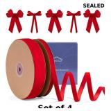 Red Velvet Ribbon 30 Yd, FAKILO Ribbon Red