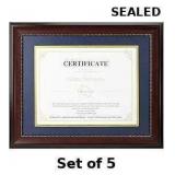 5x Diploma Frame 8.5x11 with Mat Navy Blue &...