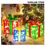 3pcs  Christmas Decoration Lighted Boxes