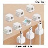 19x 10 Pack Cord Organizer (White)