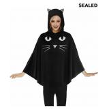 Black cat costume for girls, Cute Halloween Poncho