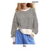 Gacaky Womens Striped Oversized Sweatshirts