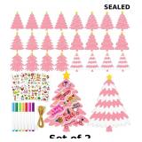 MineIdea Pink Christmas Tree Crafts x2