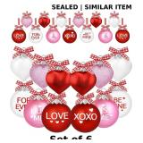 24Pcs Valentines Day Ball Heart Ornaments, 2.36Inc