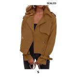ZESICA Womens Long Sleeve Crop Trench Coat