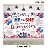 AIBIIN 7x5ft Firework Gender Reveal Backdrop x3