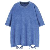 Verdusa Men's Distressed Asymmetrical Tee-S