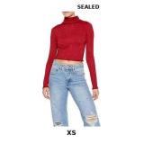 Forever 21 Womens Glitter Knit Turtleneck Crop Top