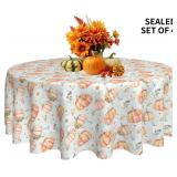 Thanksgiving Round Tablecloth 60 Inch X4