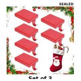 3x 4 Pcs Christmas Stocking Holders for Mantel