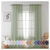 Aiyufeng Black Sheer Curtains 96' Long